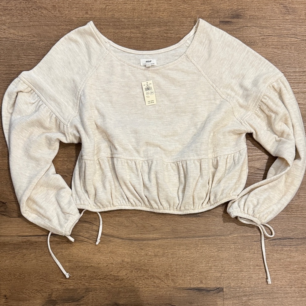 NWT Aerie Cream Long Sleeve Top